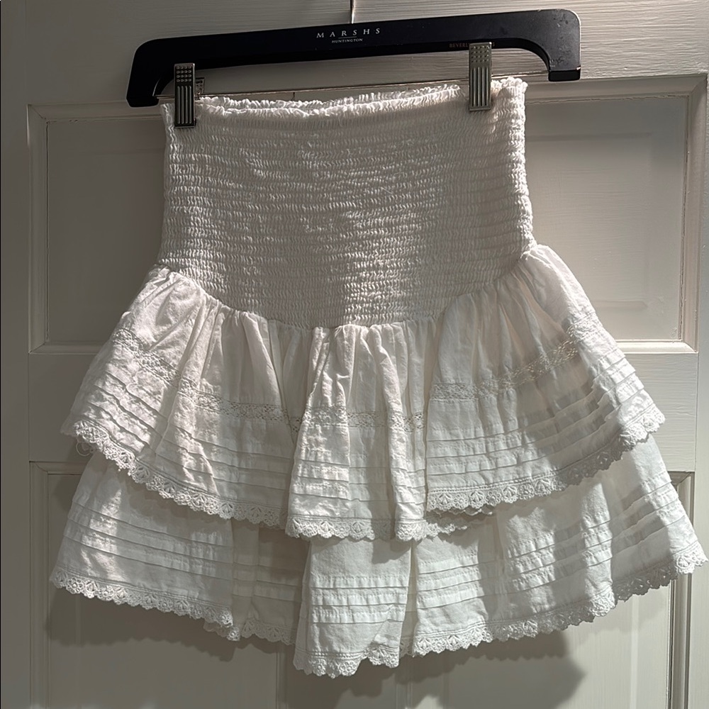 Jen's Pirate Booty White Ruffled Mini Skirt
